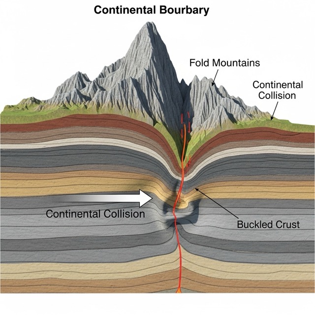 Convergent Boundary Diagram