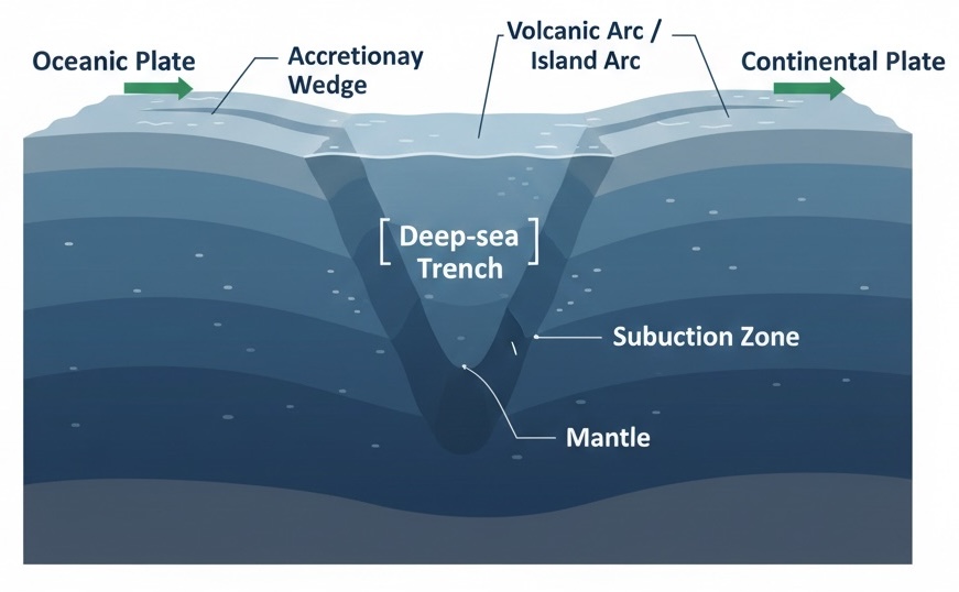 Deep-sea Trench Diagram